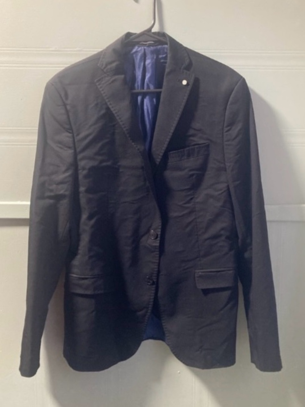 Zara Men's Black Blazer with Blue Lining Size 40 Wedding Event Business